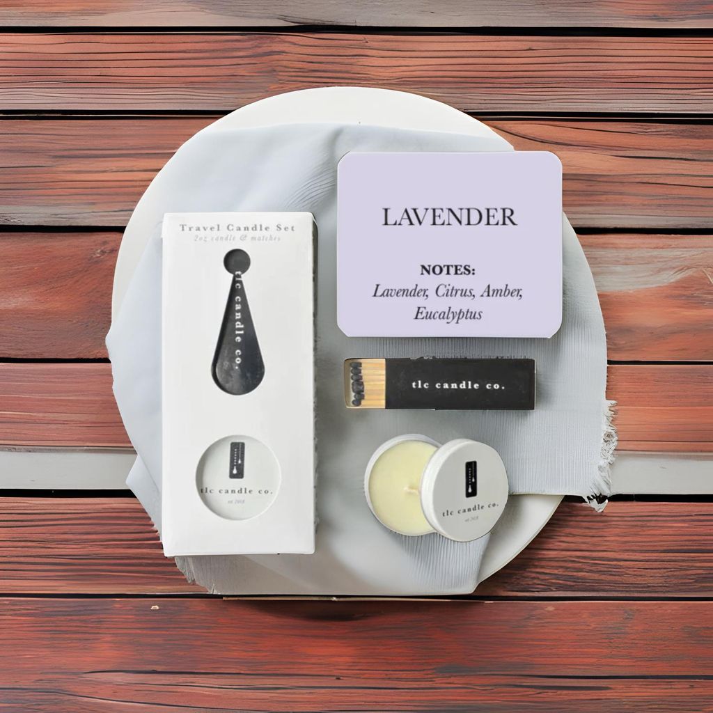 Travel Candle with Matches - Lavender